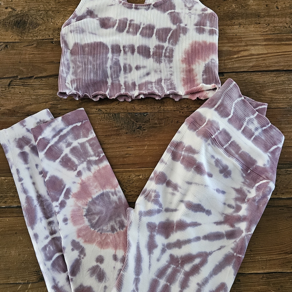 Spiritual Gangster Purple and White Tie-Dye Set